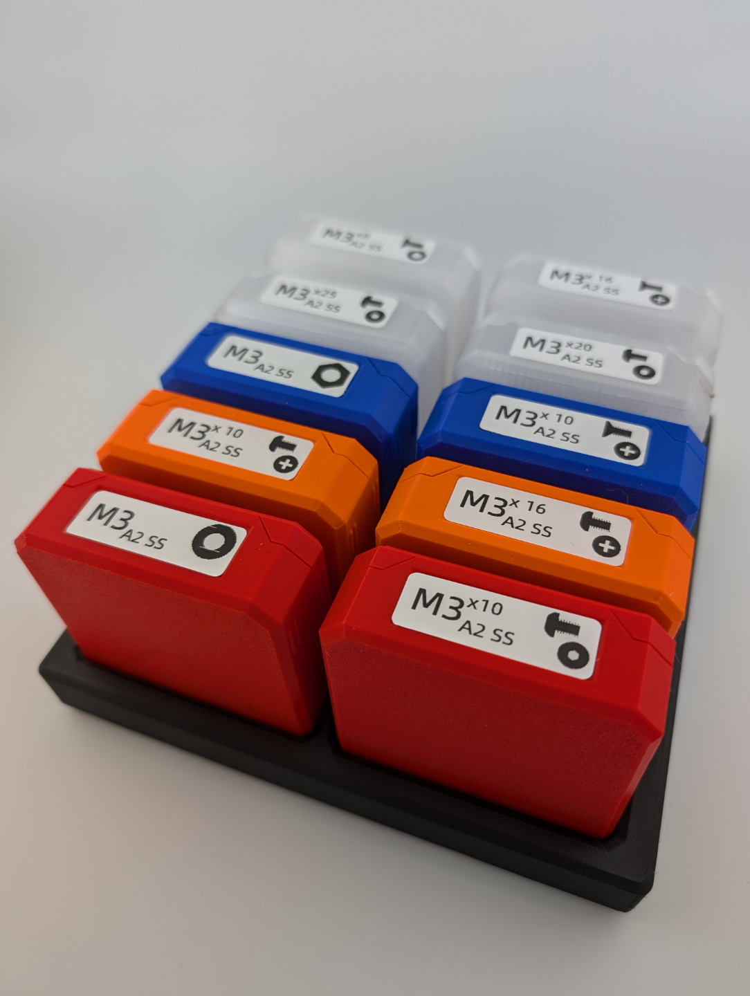 Gridfinity Bins for Clamshell Parts Boxes