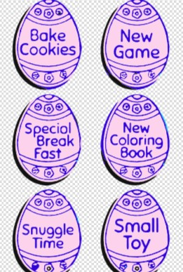 Easter Gift Tokens for inside eggs