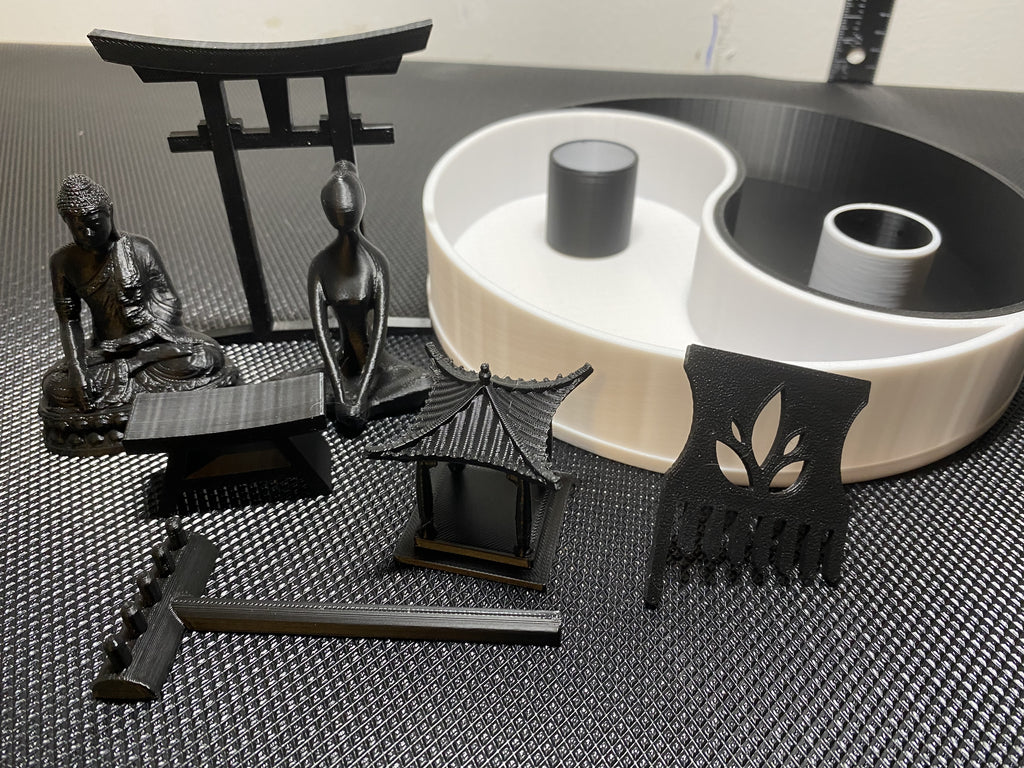 Yin Yang Zen Garden With Accessories And Lid