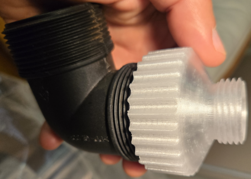 1-1/2" female NPT to 3/4" male garden hose adapter