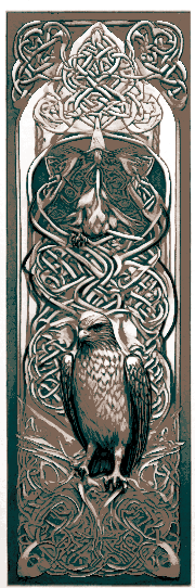 Set of 3 Celtic Knotwork Bookmarks - Symbol of the Falcon