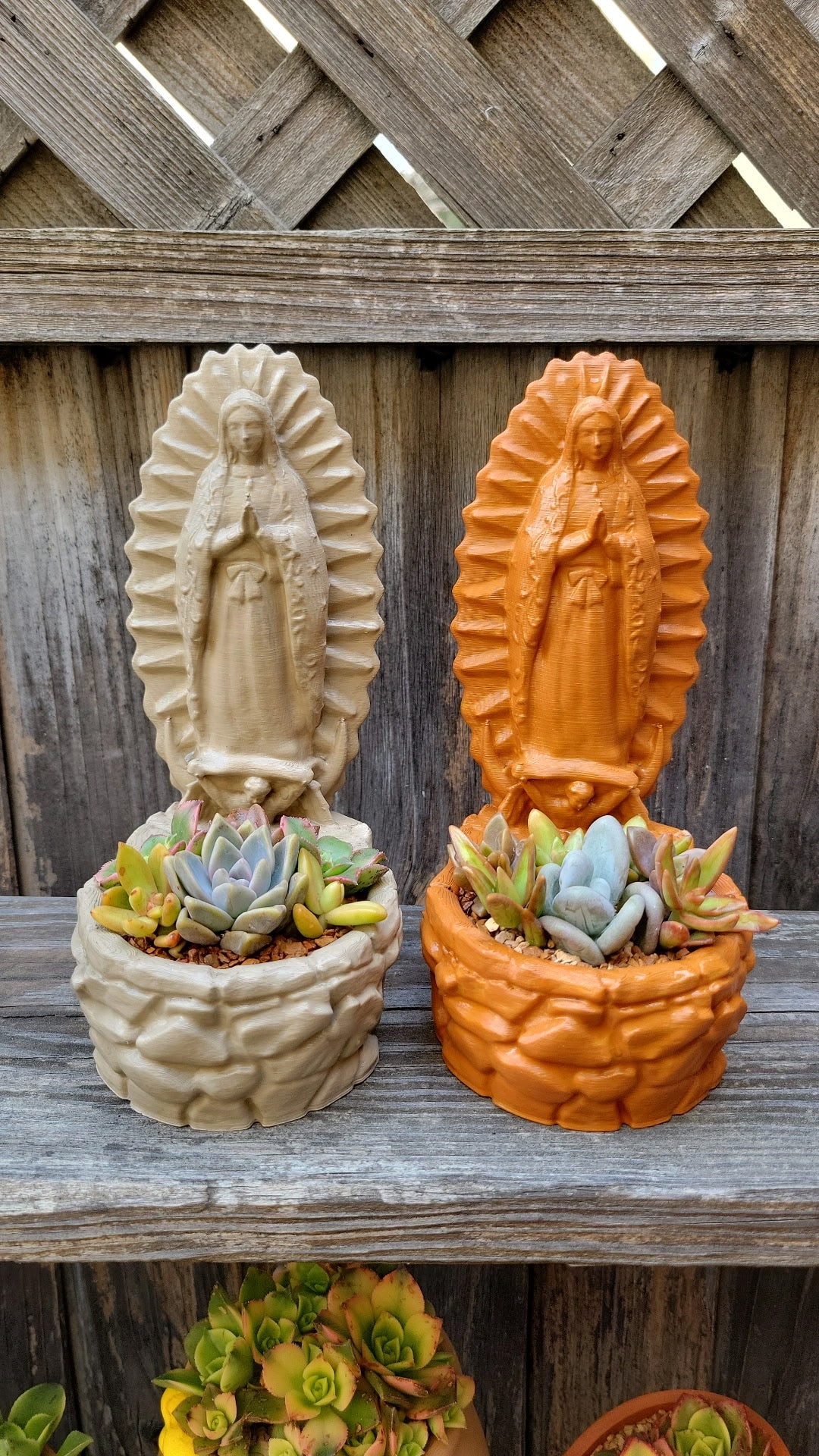 Virgin Mary Planter with mounting holes