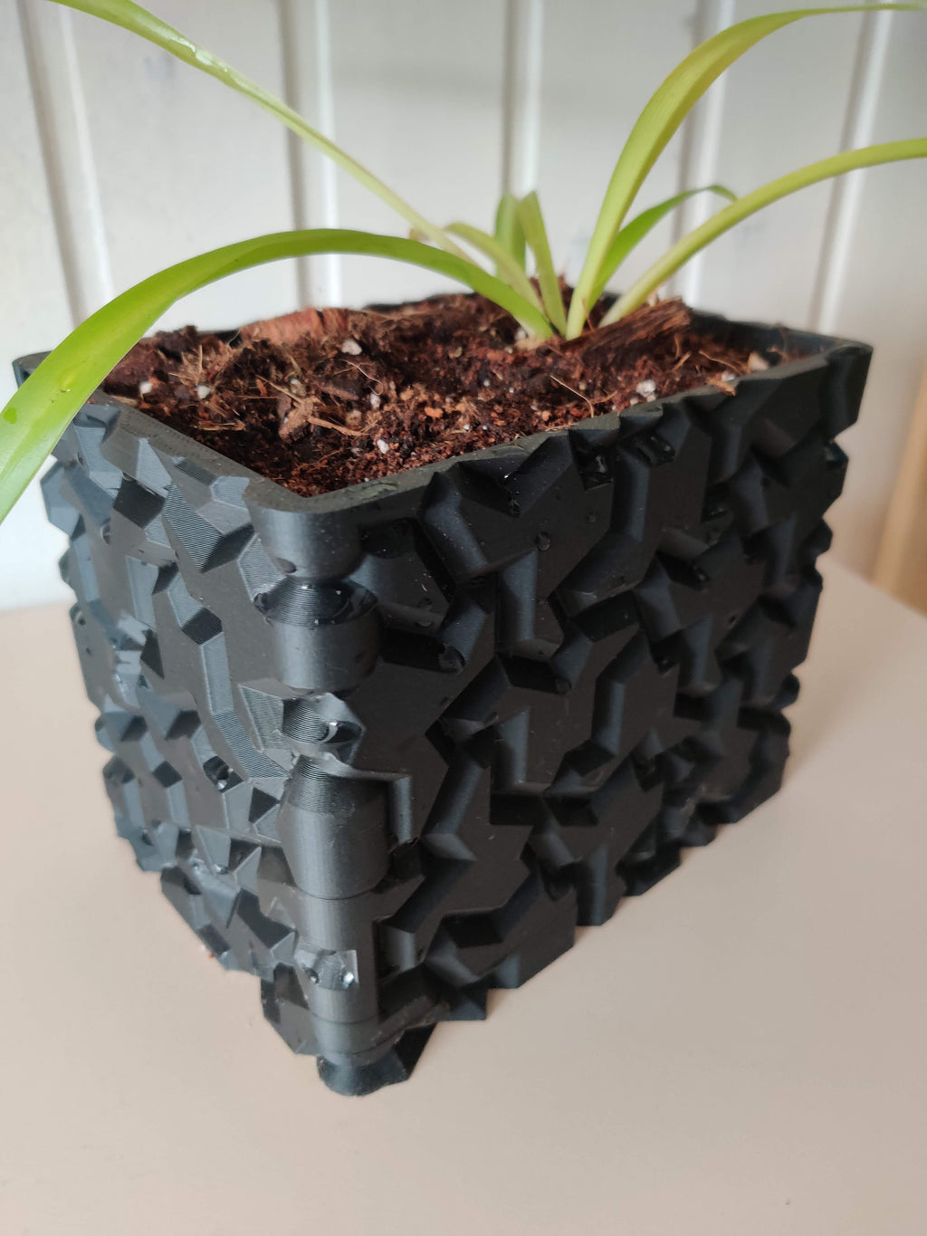 Rectangular einstein tile planter with drainage