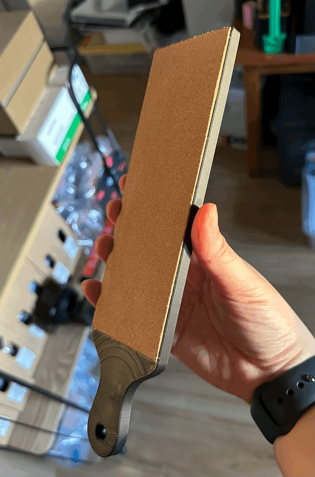 Leather strop handle