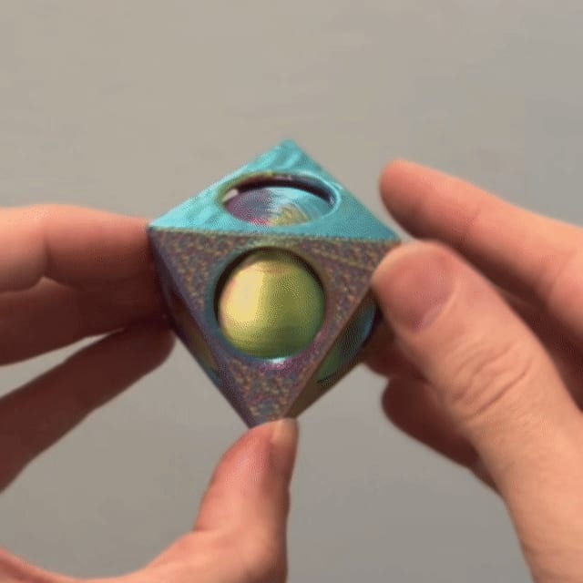 Spinning Sphere Inside the Octahedron | Fidget Toy