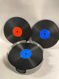 Vinyl Record Coaster Set (6 Coasters + Holder)