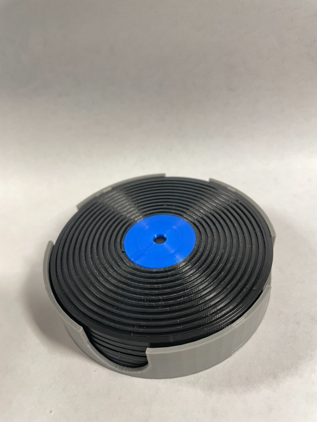 Vinyl Record Coaster Set (6 Coasters + Holder)