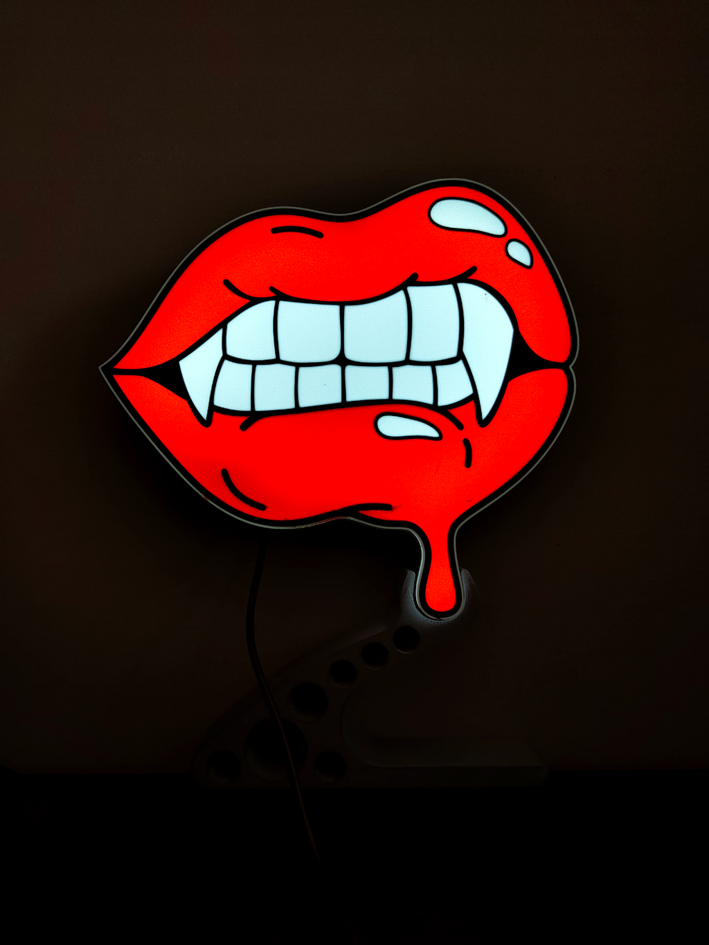 Vampire Fangs Box Light with Stand