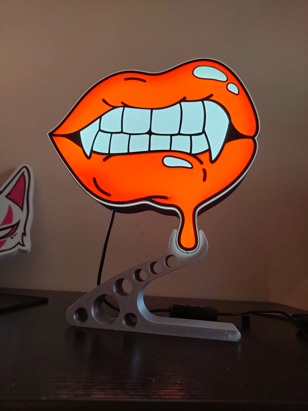 Vampire Fangs Box Light with Stand