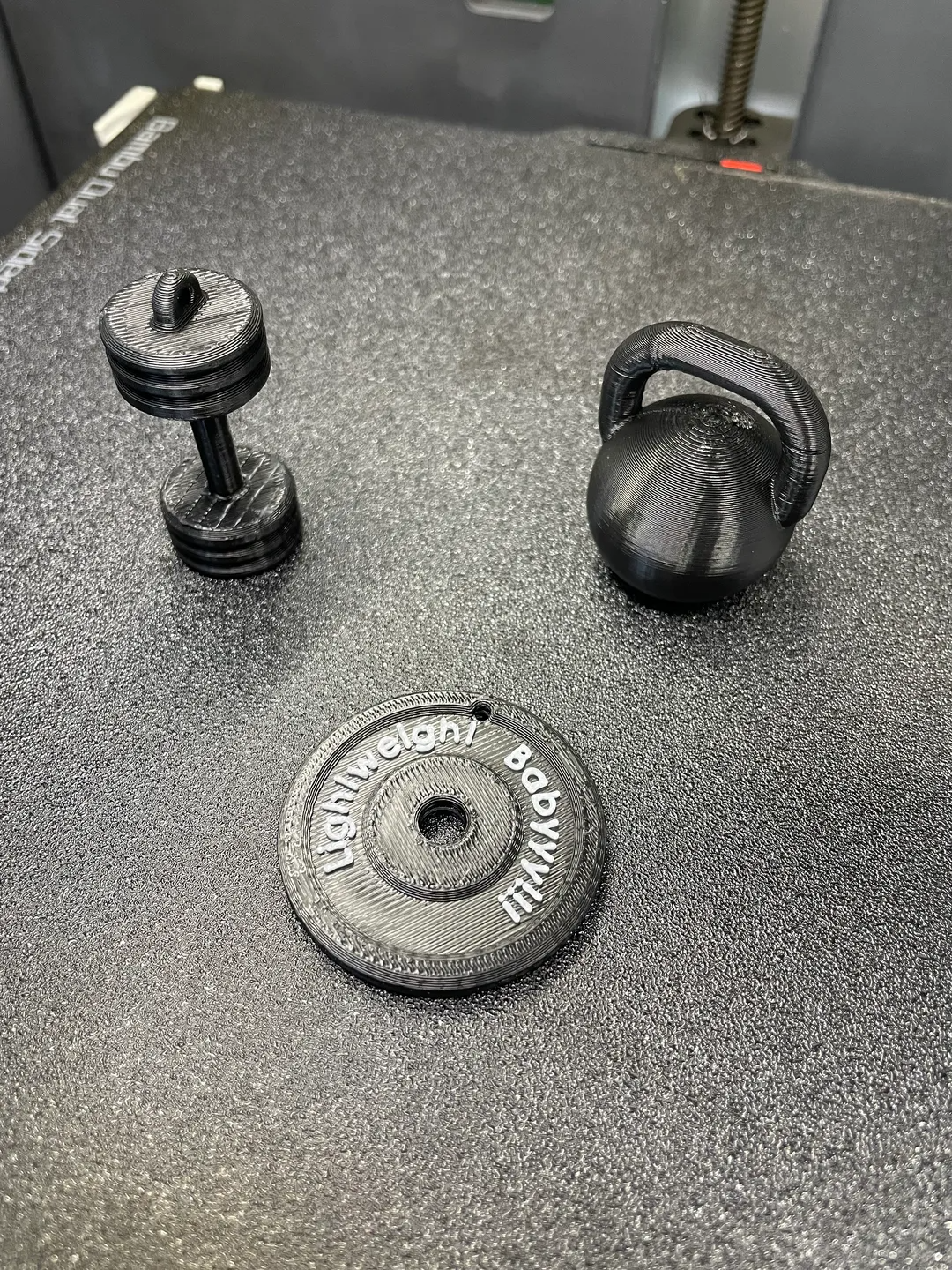 Gym Equipment Keychain Set
