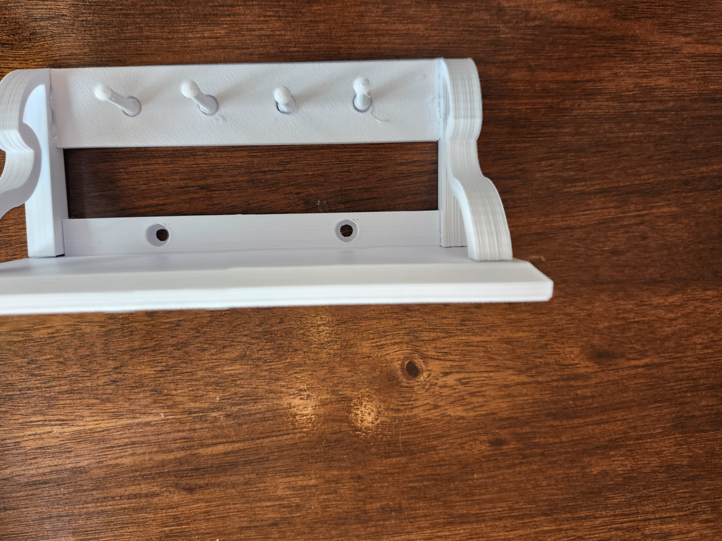 3d printed shelf with holes for drywall screws