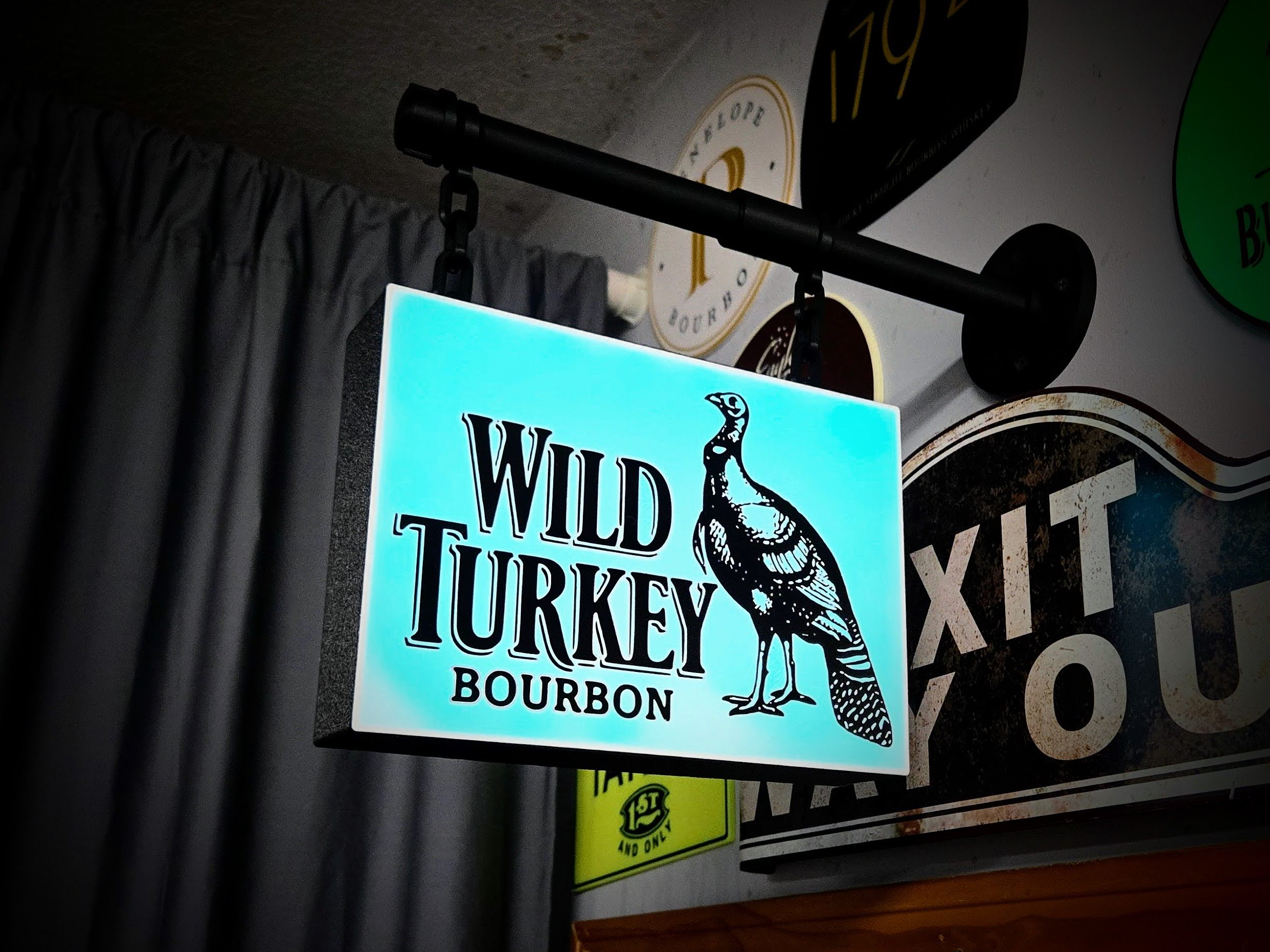 WILD TURKEY ~ 2-Sided Hanging Pub Style Lightbox