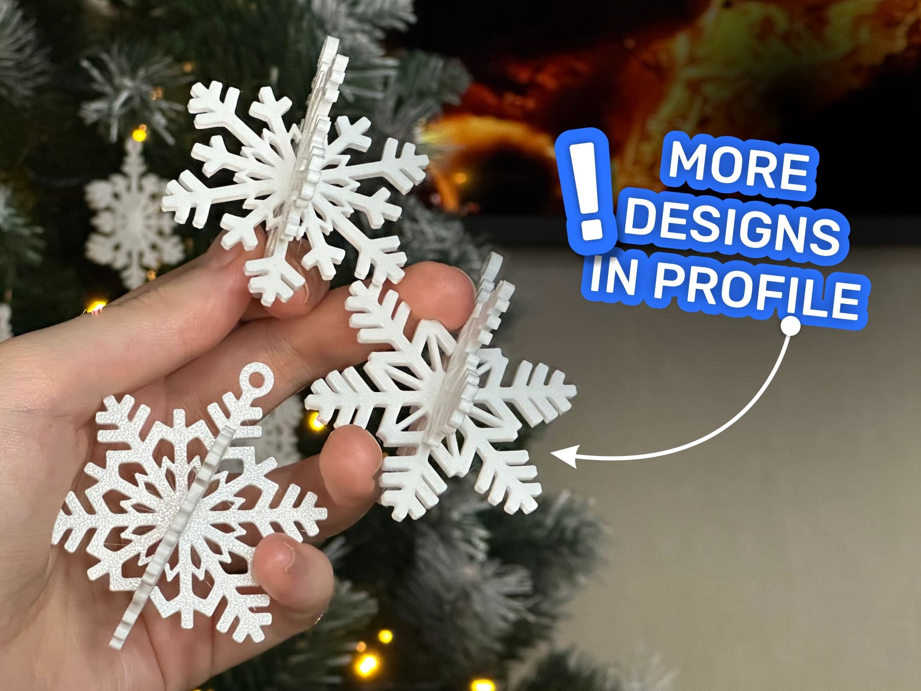 3D Snowflake Puzzle. Snap-Fit New Year's decor