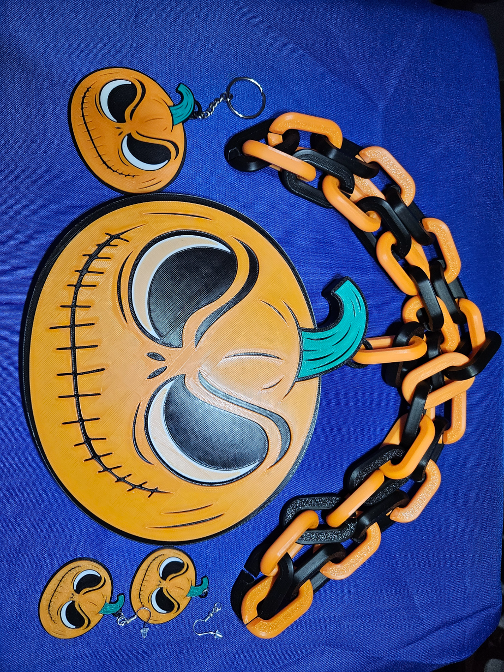 Jack Skellington Halloween Pumpkin Emblem Chain