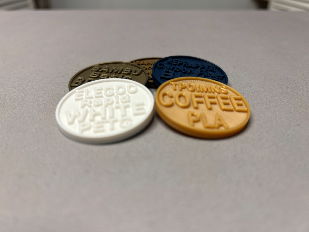 Customizable Poker Chip Filament Samples, EDITABLE