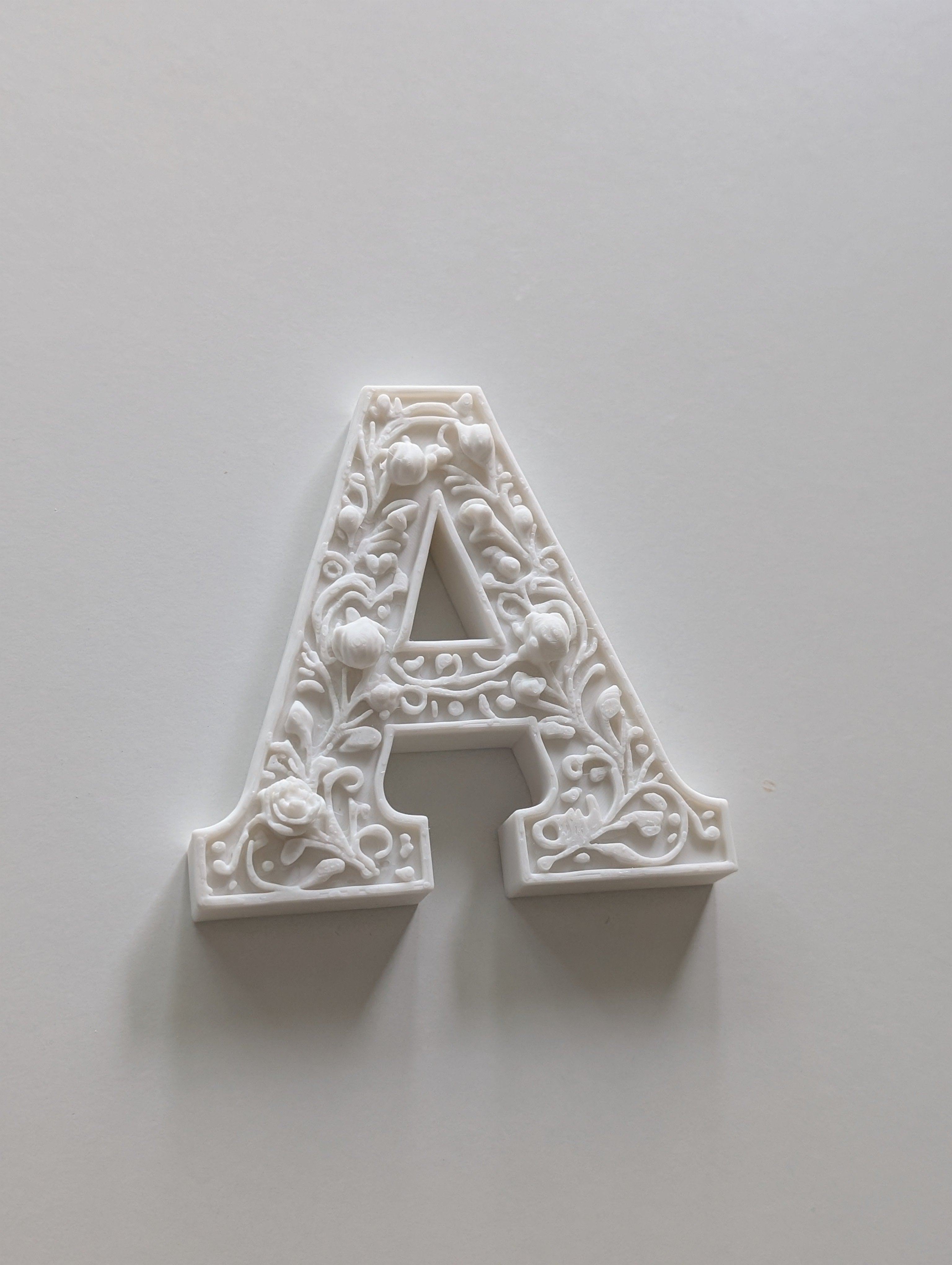 Standing Letter A Floral Gypsum Style