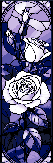 Stained Glass Roses in Bloom - Set of 3 Bookmarks colored in Hueforge