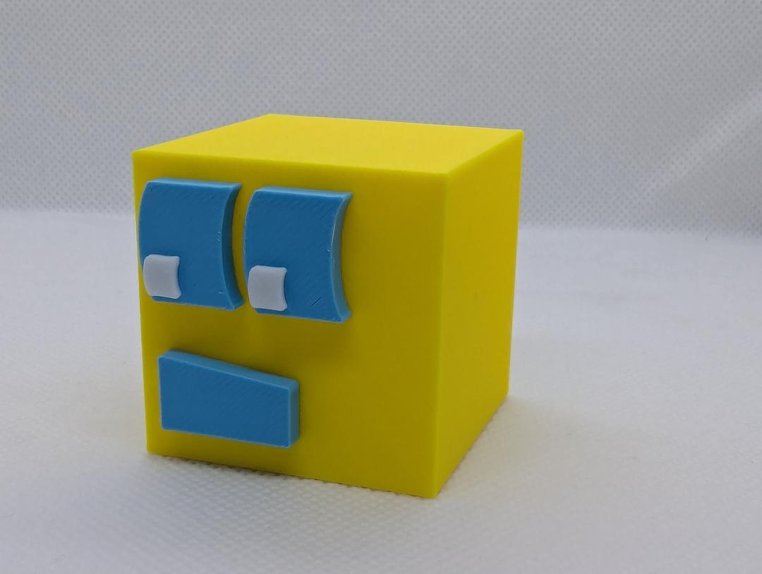 Geometry Dash Cube of Aaah Yellow w/blue