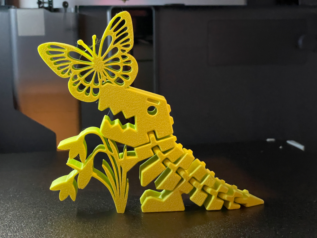 Flexi Rex Dino Spring Flower Print in Place