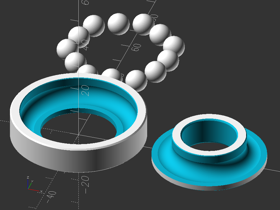 Snap Fit diagonal axial bearing