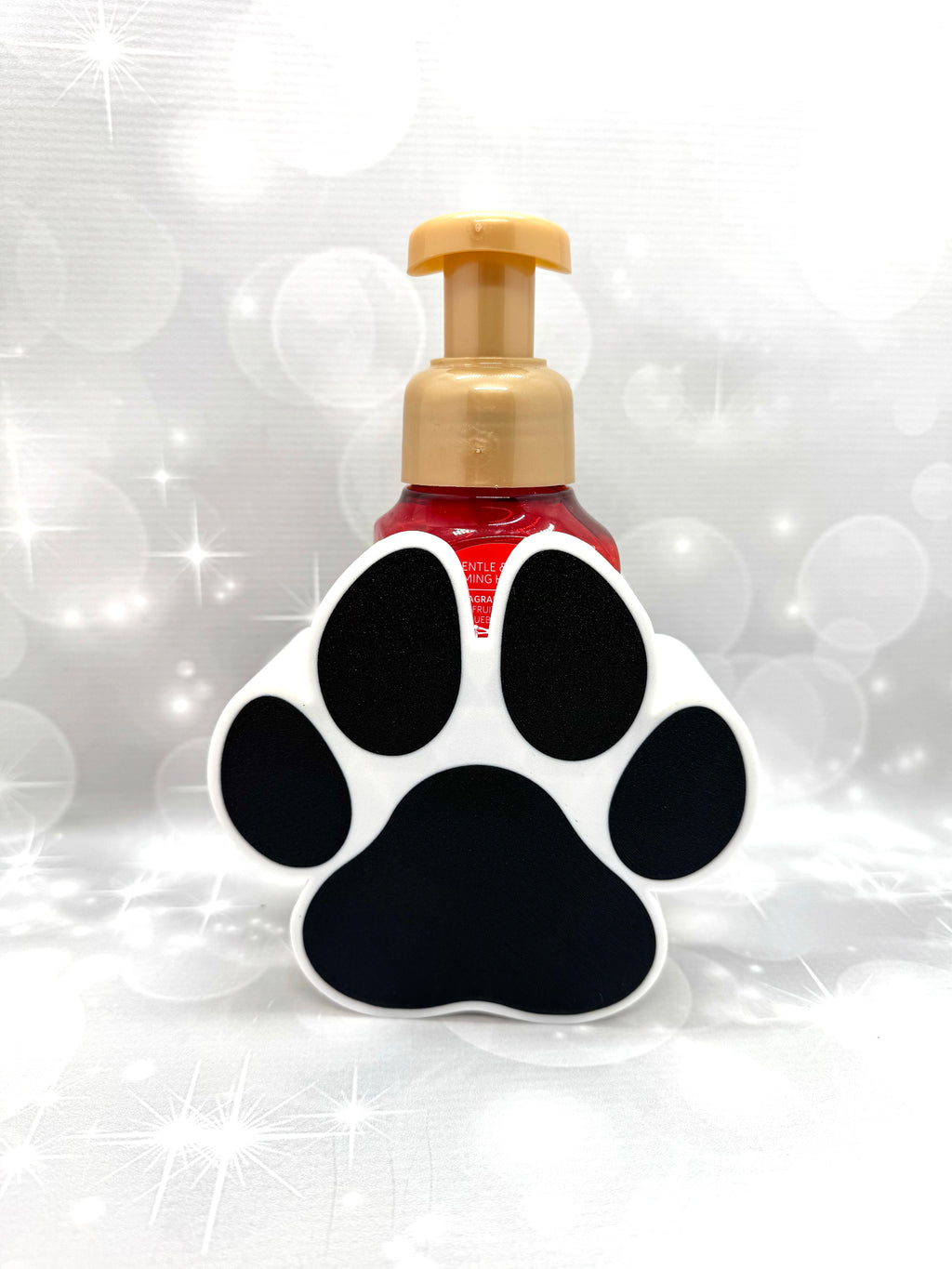 Paw Print B&BW Soap Bottle Holder