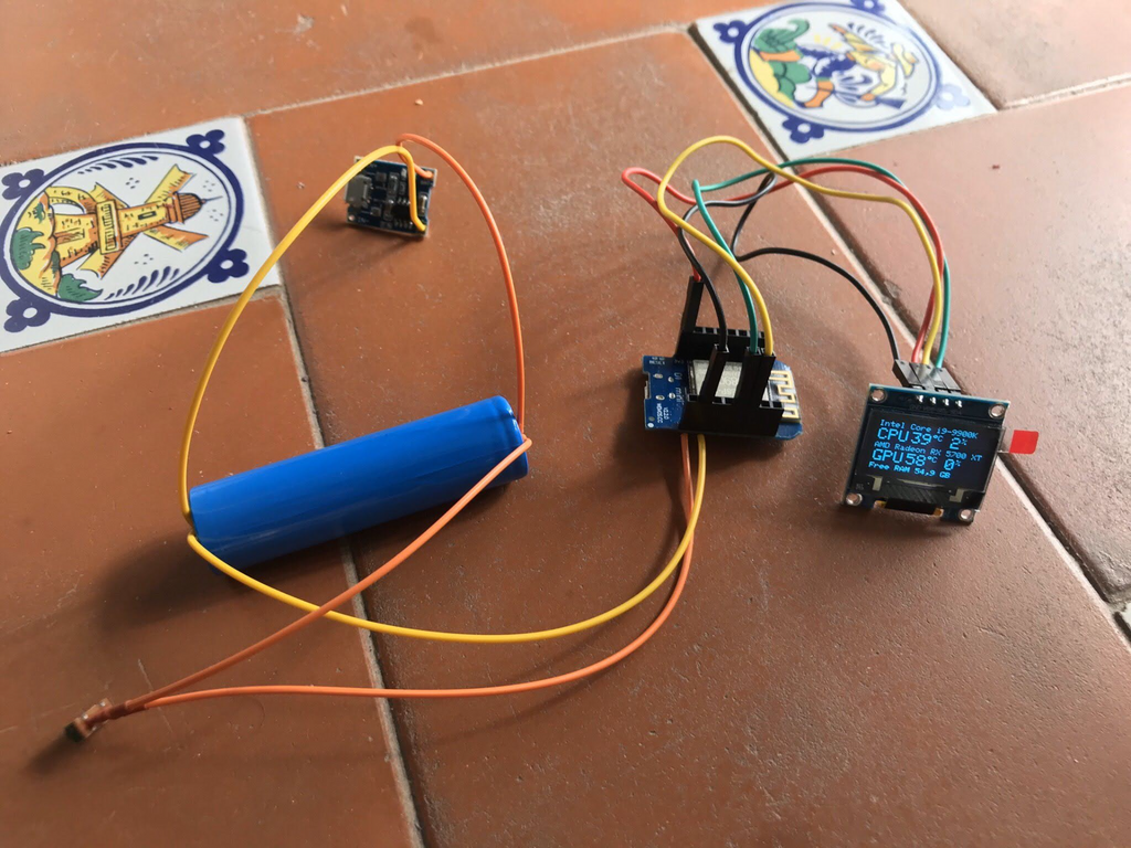 Wi-Fi Hardware Monitor Wemos D1 R1 Mini (ESP8266)