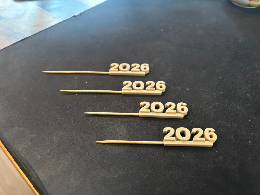 Food safe -2026 New Year Pick Skewer Topper Set