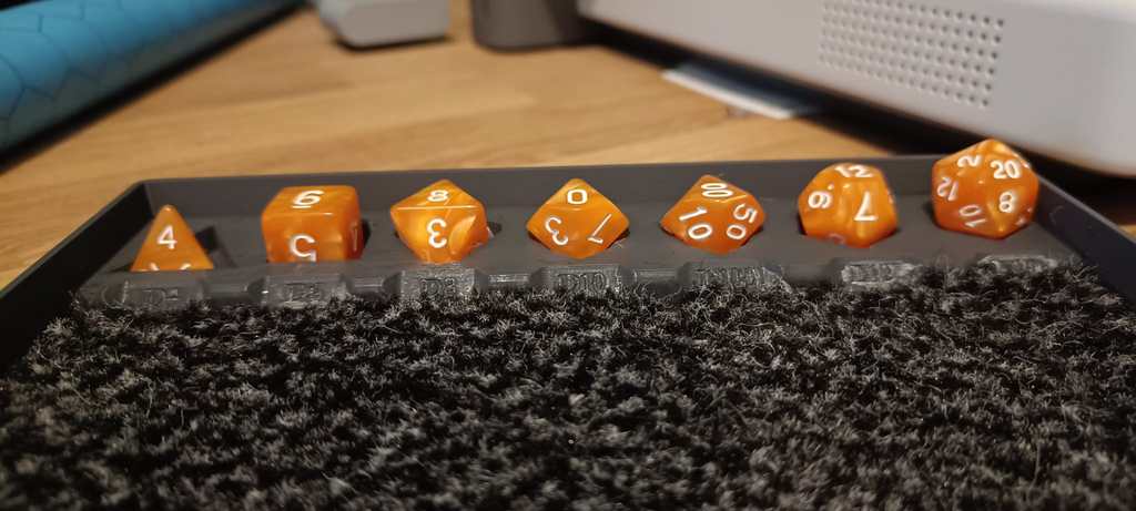 Dice tray with holder for full dice set