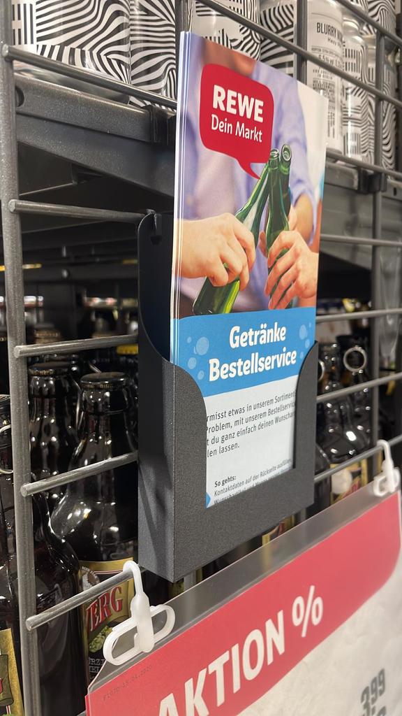 DIN A6 Brochure holder with hooks