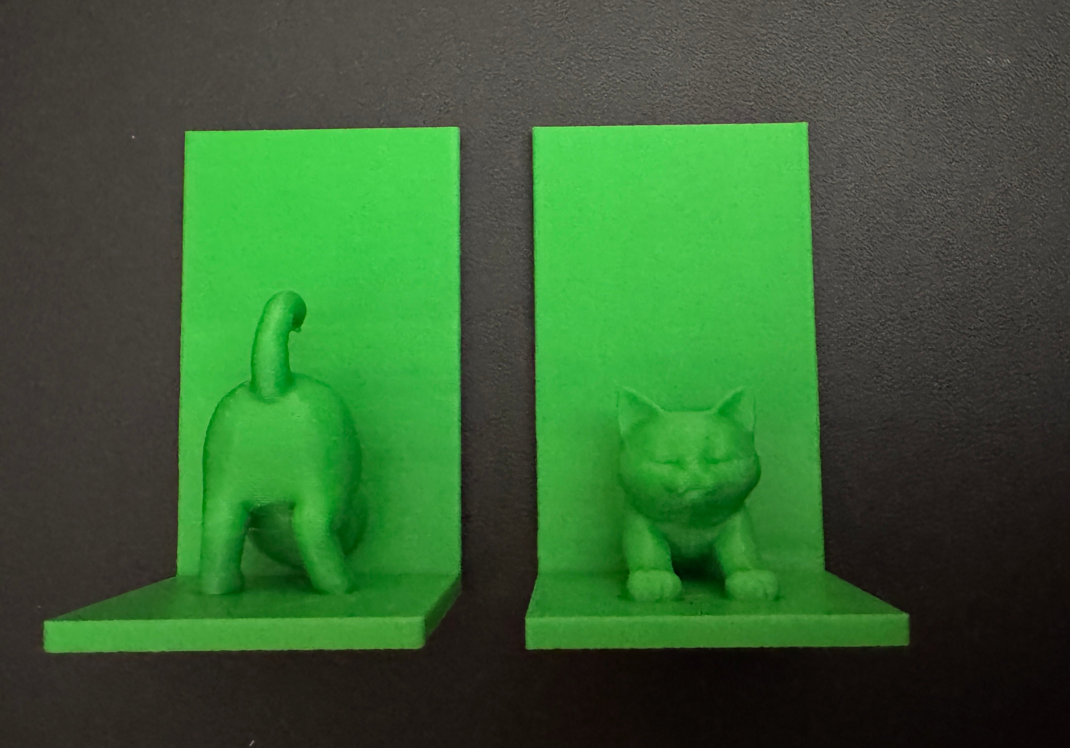 Bookends with a Stretching Cat