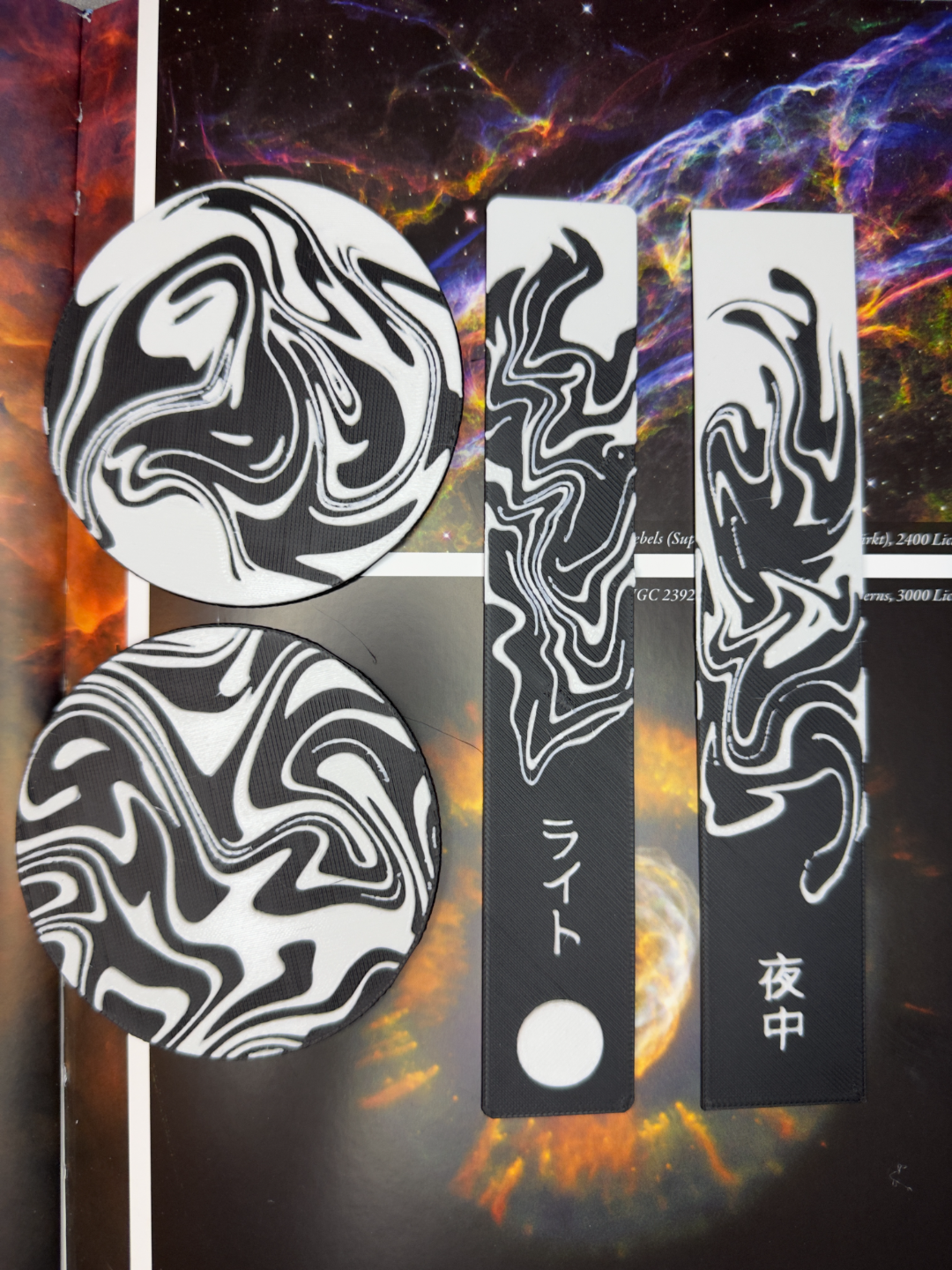 Galactic Swirls - Bookmark and Coaster Hueforge
