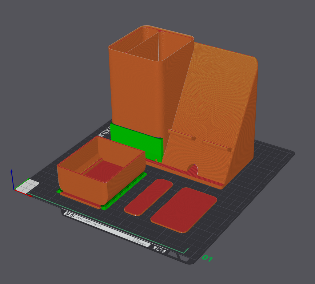 Desk charging station with organizer