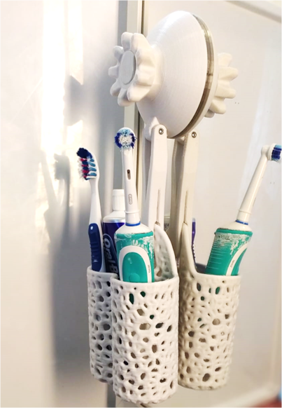 Suction cup bathroom basket (fully printed)