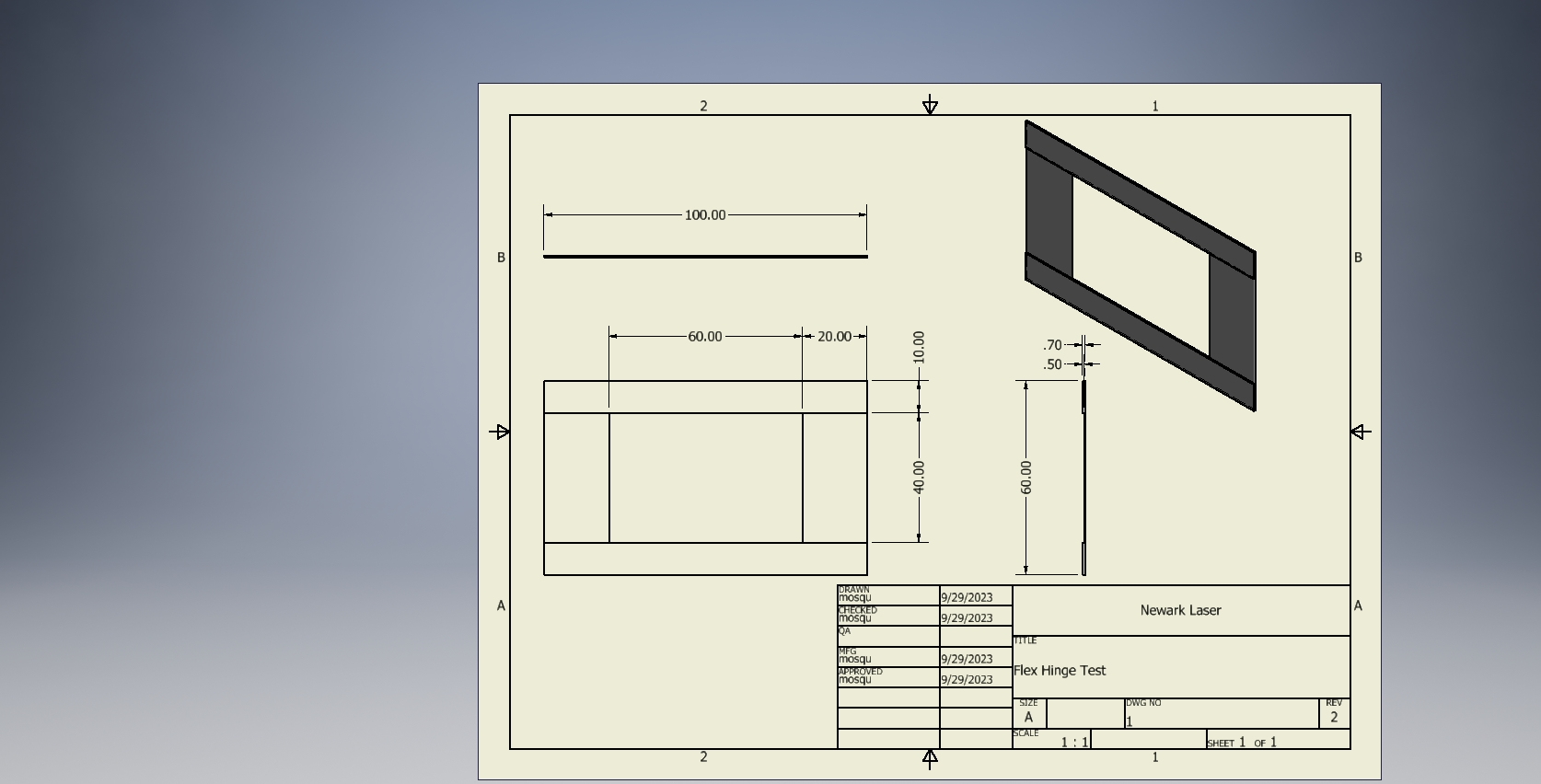 Flexible hinge test