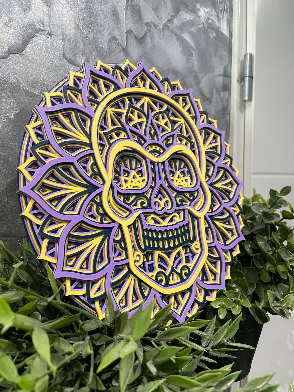 Customizable Layered Mandala Skull