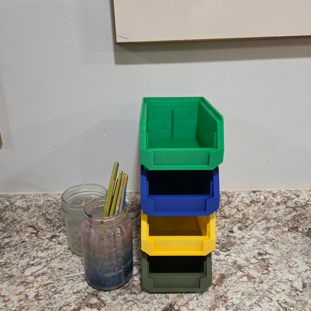Stackable Storage Box - With Divider and Label