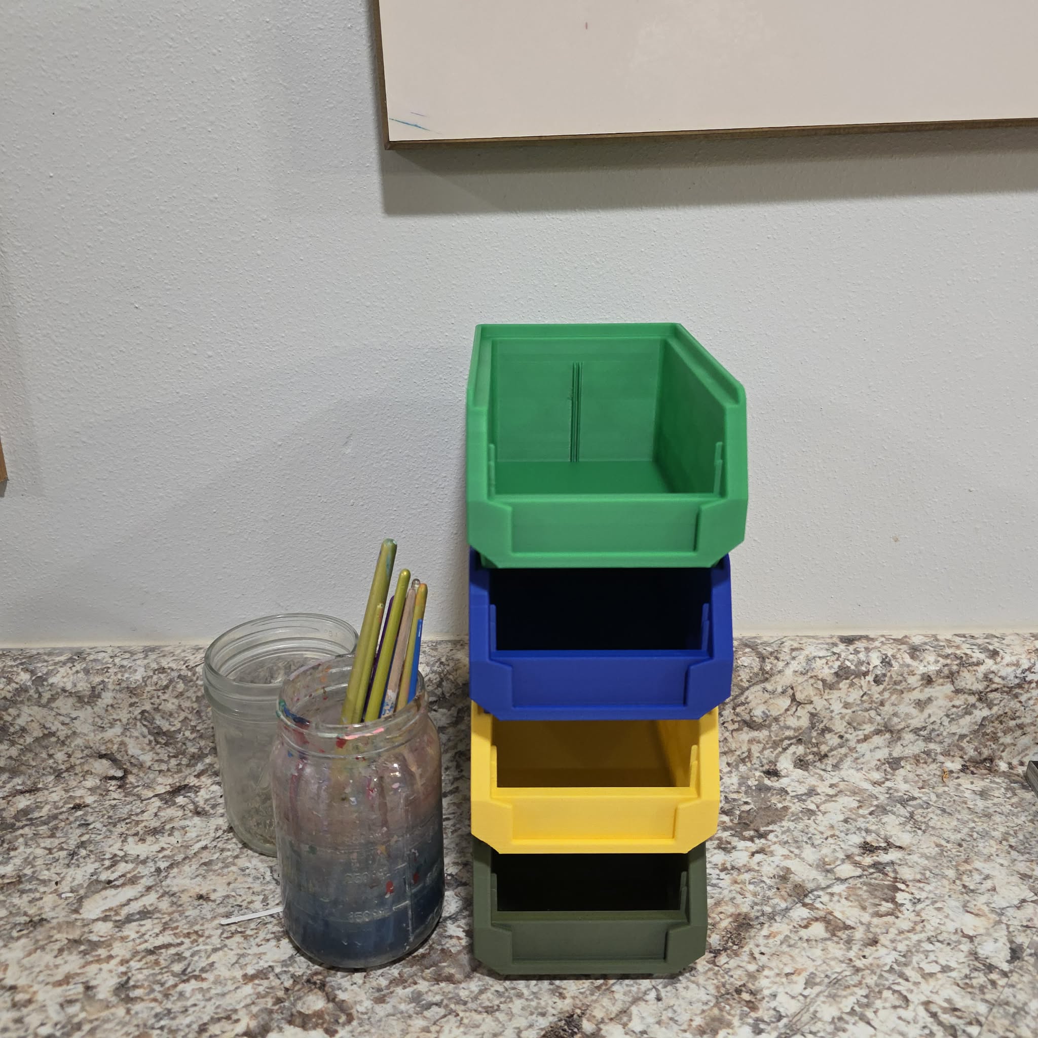 Stackable Storage Box - With Divider and Label