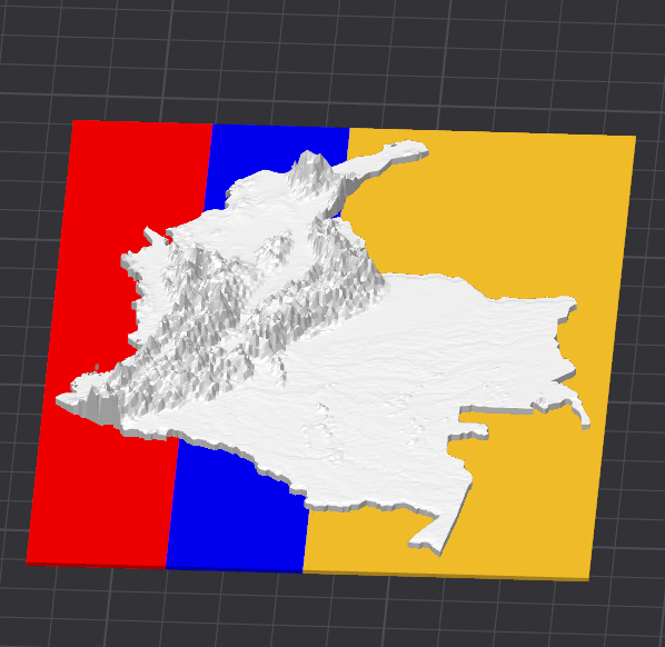 Topography Map - Colombia W/ Flag Background