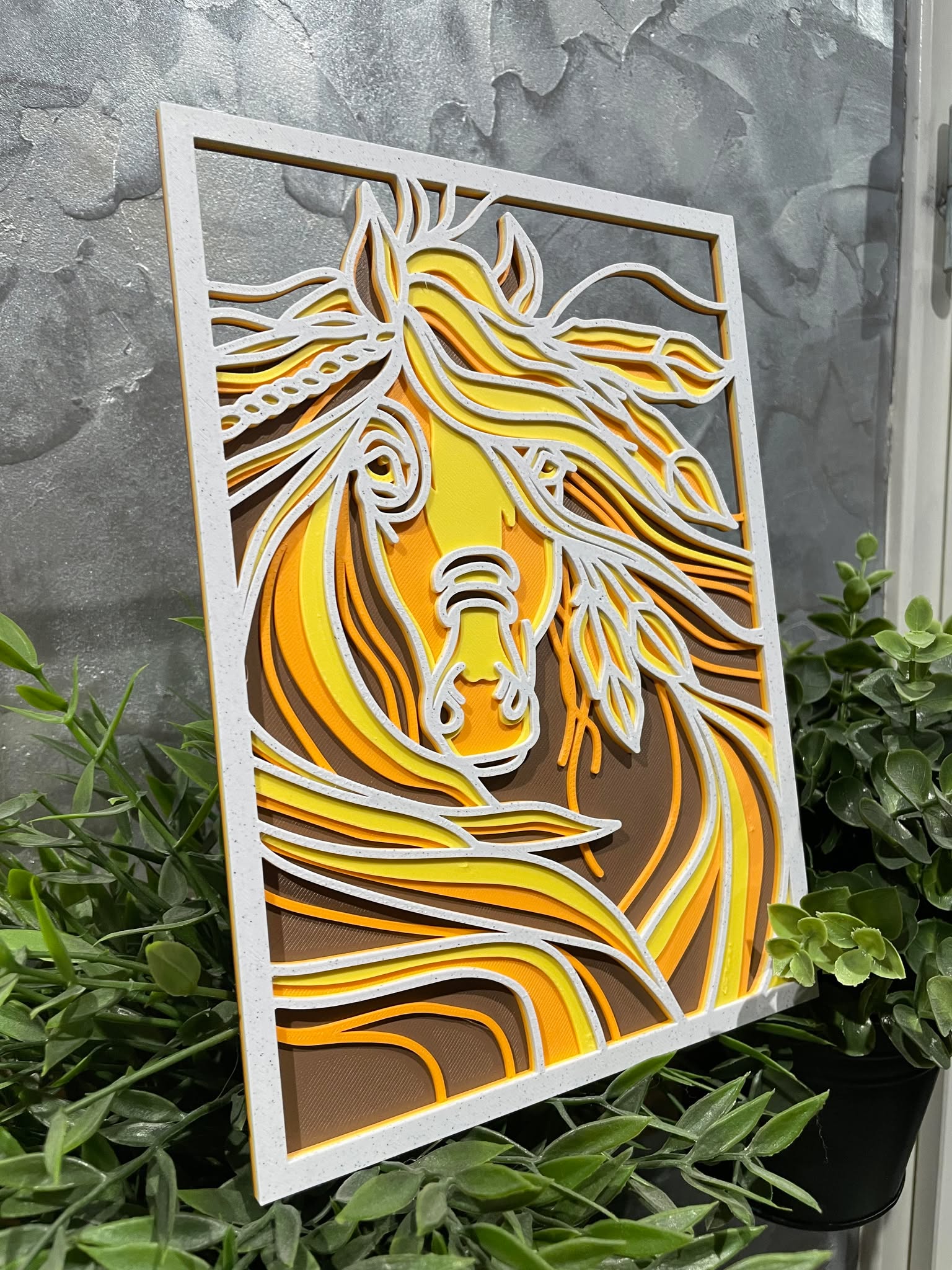 Customizable Layered mandala horse layered