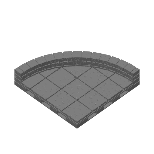 Curved Tile Set w/Low-Wall | Cut Stone | Openlock 25mm