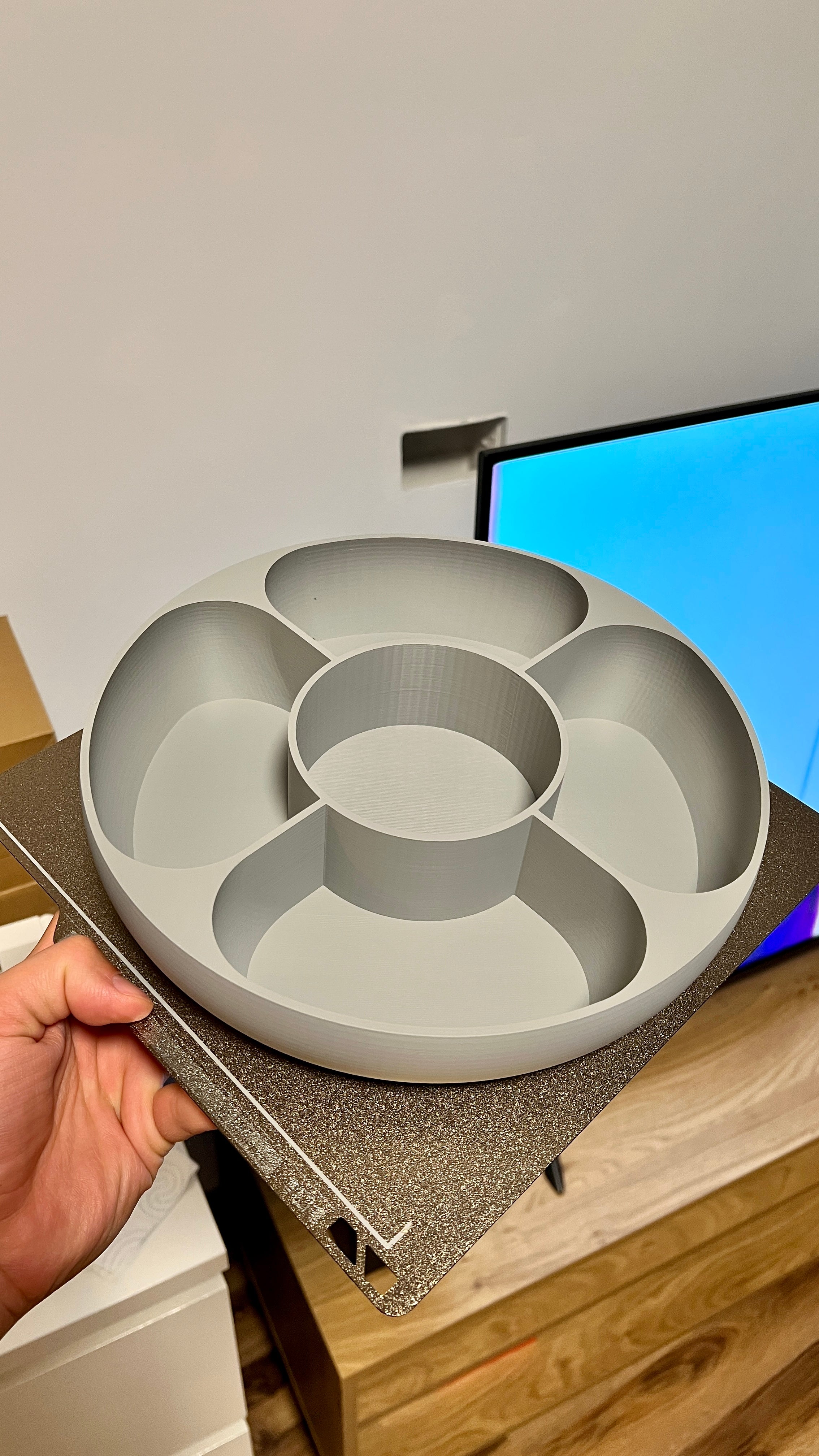 Snack Tray with Removable Center Container