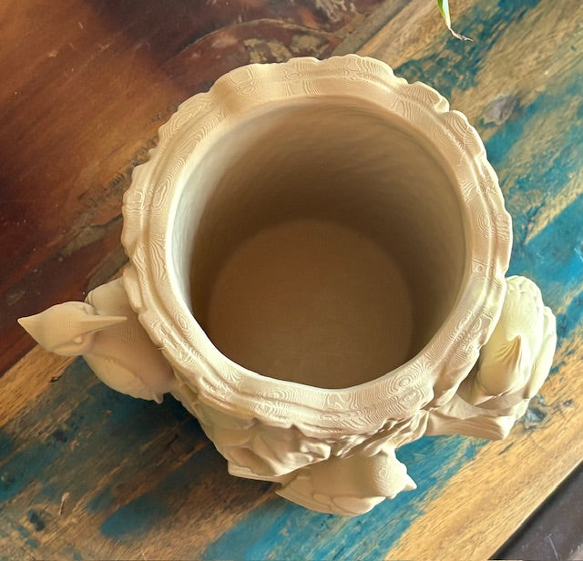 The Feathered Forest Log Planter