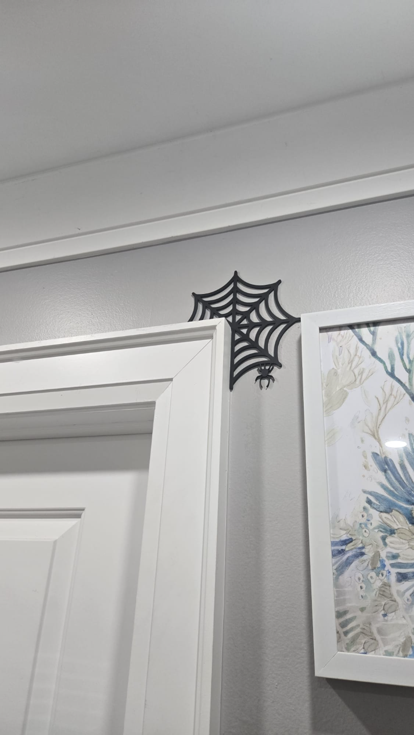 Halloween Door Corner Spiderweb