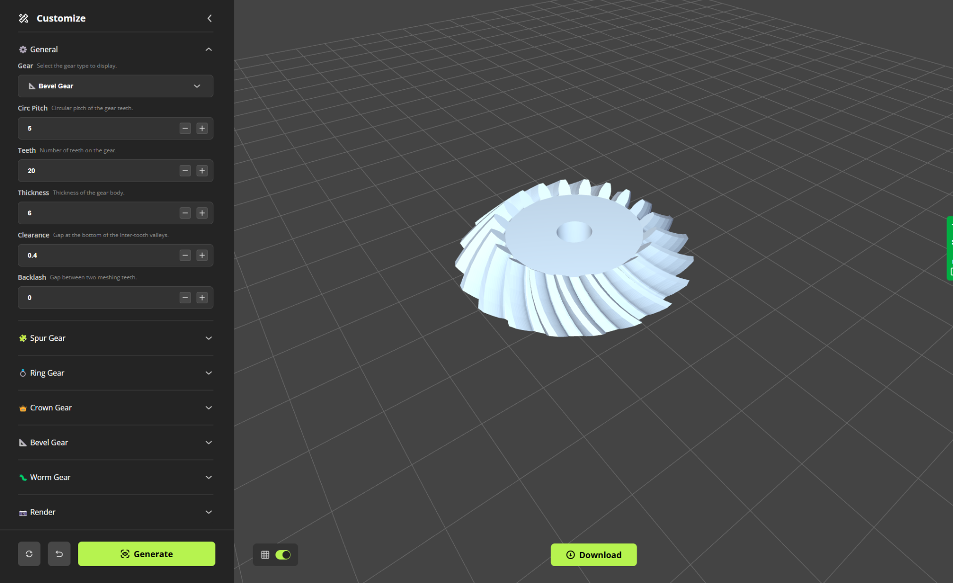 Gear Generator - Parametric Gears & Racks