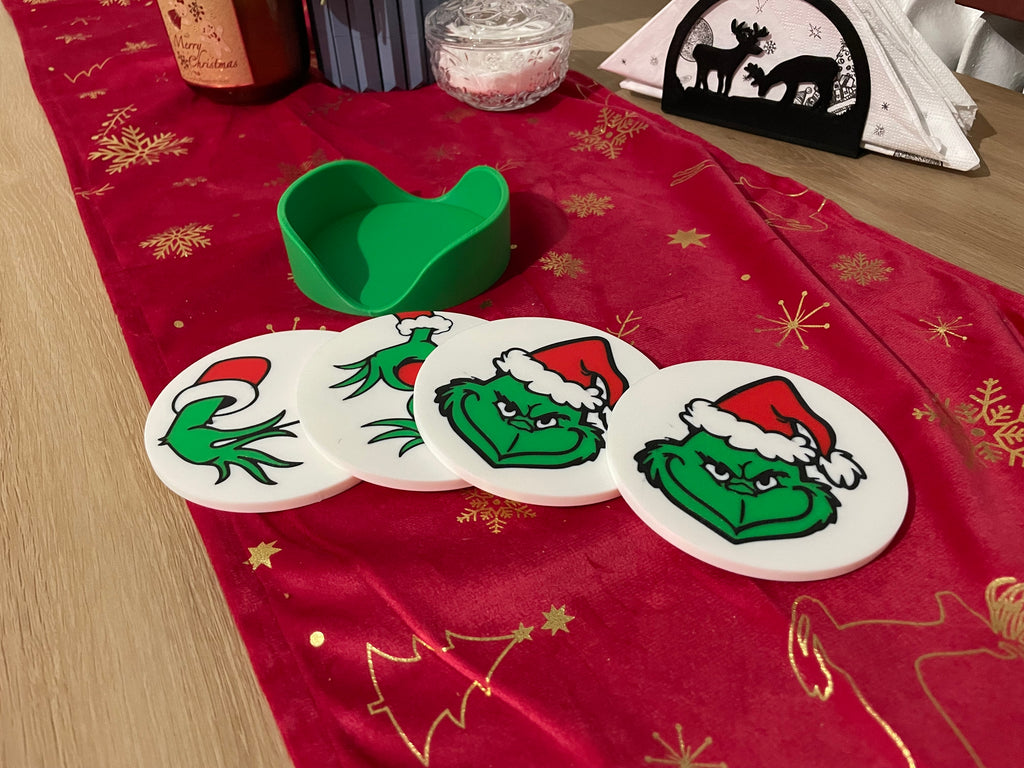 Grinch - Christmas Coaster Set