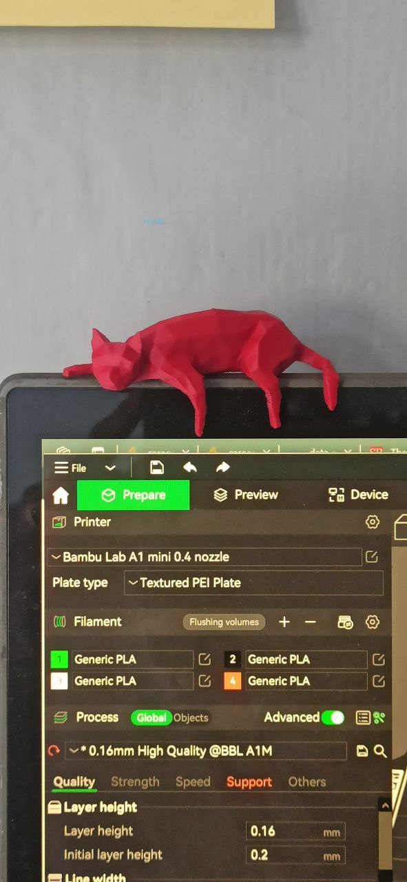 low poly sleepy cat