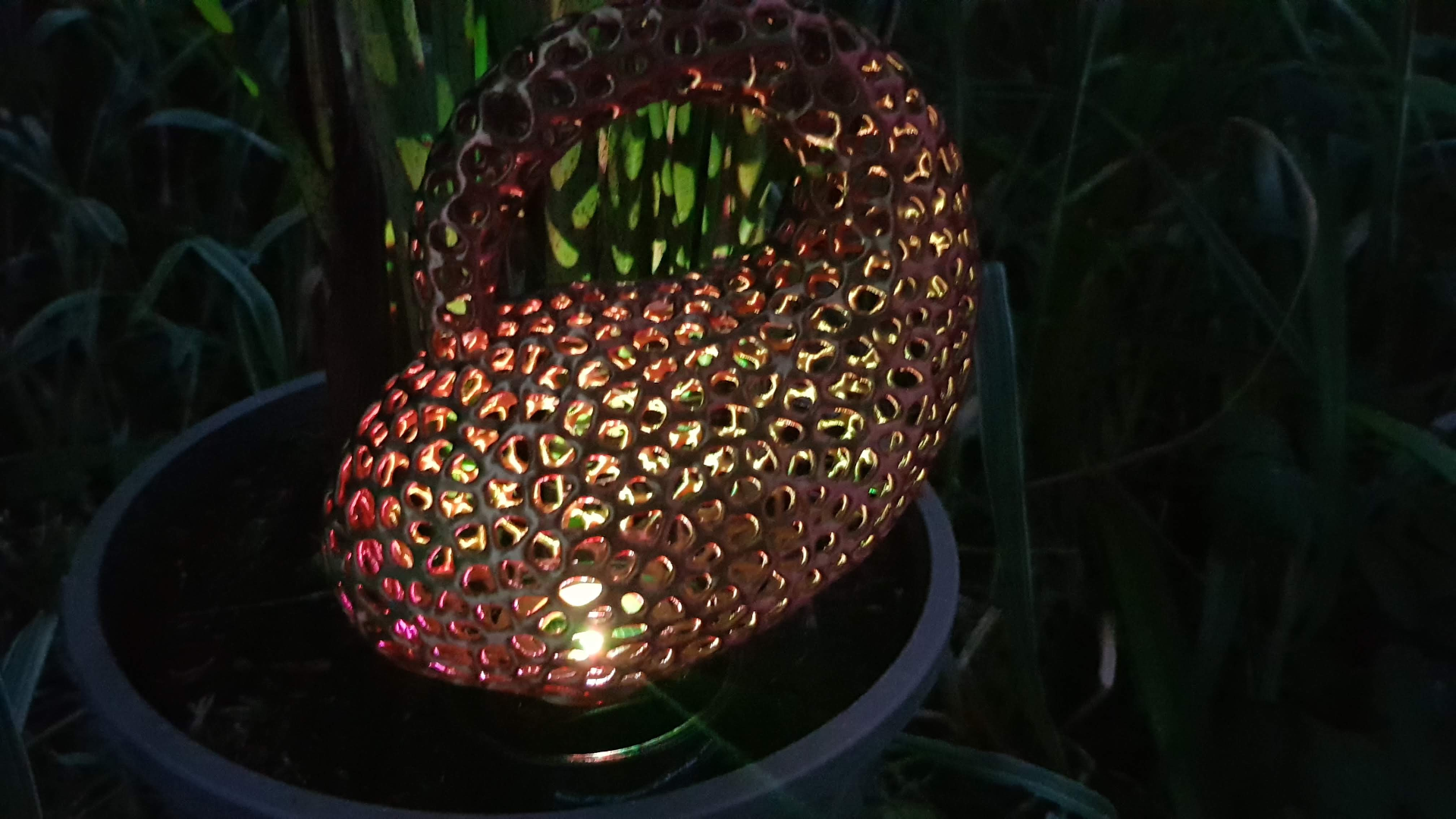 Garden solar lamp - voronised pumpkin :)