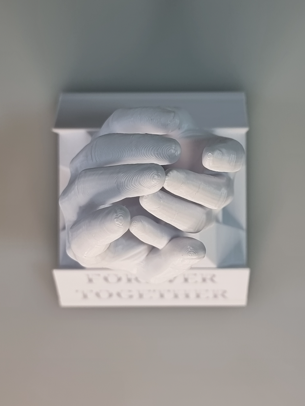 Holding hands with message