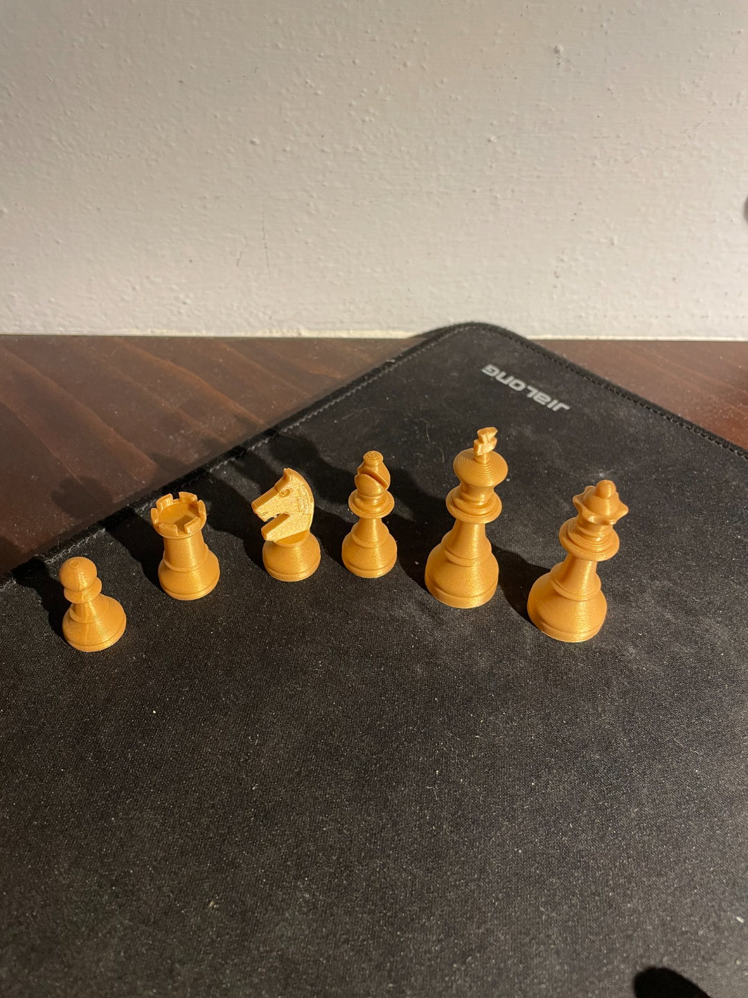 Chess pieces and box
