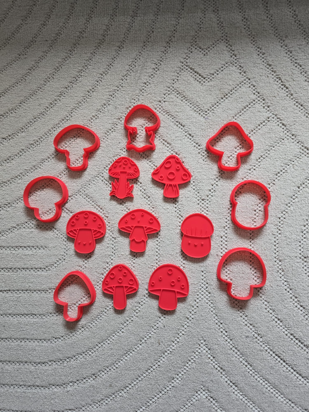 Cute Mushroom Cookie Cutter Playdoh Stamp Kawaii